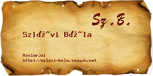 Szlávi Béla névjegykártya