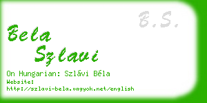 bela szlavi business card